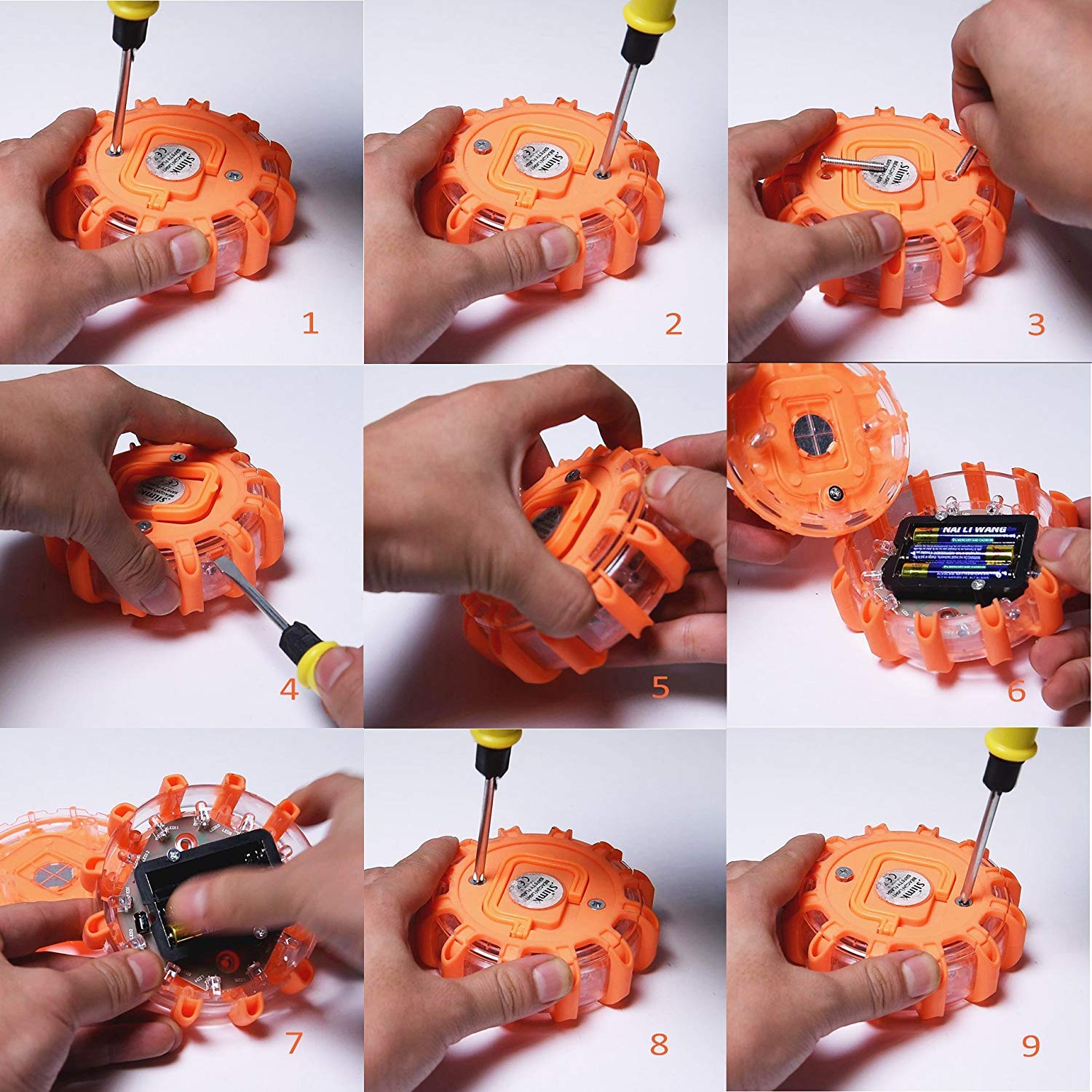 AOLULASIC Road LED Lighting (2 Packages) Emergency Beacon Safety Lighting Flashing Warning Light for car Truck Marine Hook and Magnetic Base (2 Packs, Orange)