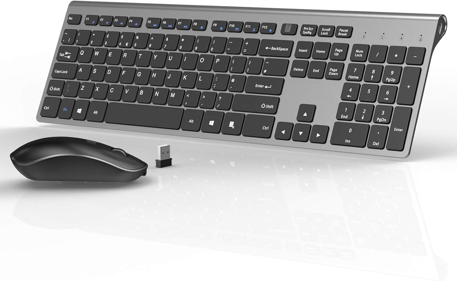 Wireless Keyboard and Mouse,J JOYACCESS Rechargeable Wireless Keyboard