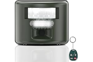 NAMEK Ultrasonic Animal Repeller,Adjustable Silent Bird Repellent with Motion Sensor,Flashing Light,and Safety Alarm,Repels Bird Pigeons,woodpeckers and Other Large Animals,Suitable for Birds and Animals.