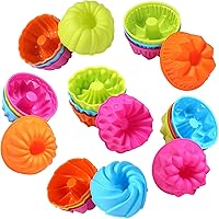 To encounter 3 inch Silicone Donut Pan Non Stick Cake Molds 24 Pack Silicone Baking Cups 6 Shapes Silicone Donut Maker…