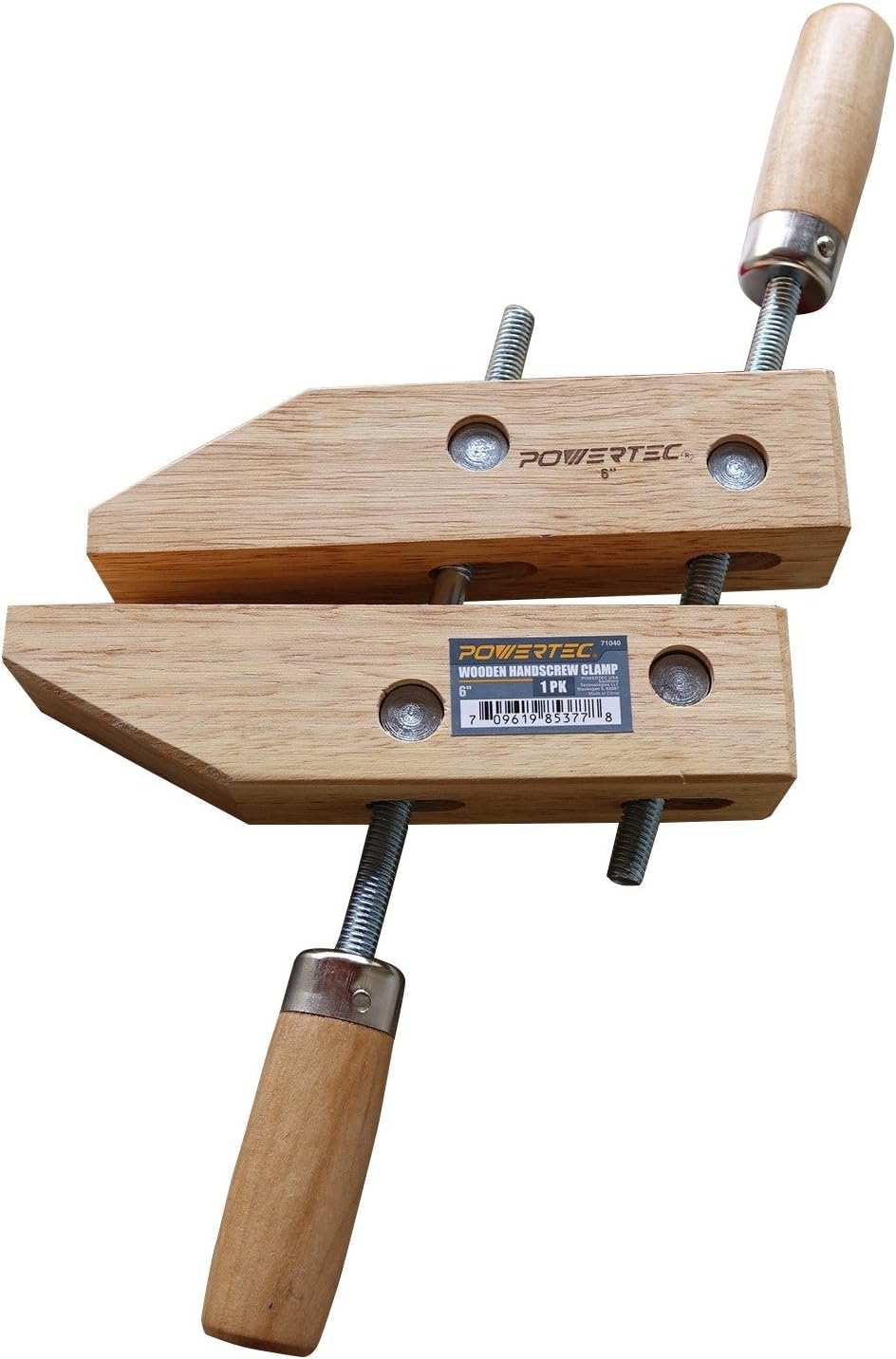 POWERTEC 71040 Wooden Handscrew Clamp, 6-Inch