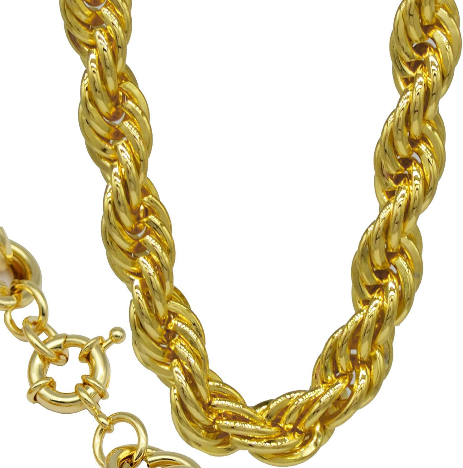 14K Gold Plated Rapper's Fat Rope Hollow Dookie Rope Hip Hop Chain