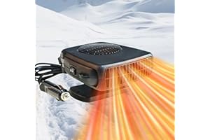 Portable Car Heater, 200W Powerful Fast Heating Defrost Defogger, 2026 Upgrade 12V 2-in-1 Windshield Heater & Cool Fan, Plug 