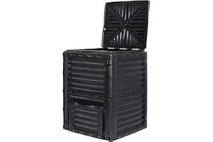 Simply Bio Garden Compost Bin from BPA-Free Material - 80 Gallon (300 L) Large Outdoor Compost Bin, Easy Assembly, Lightweight, Fast Soil Creation, Black