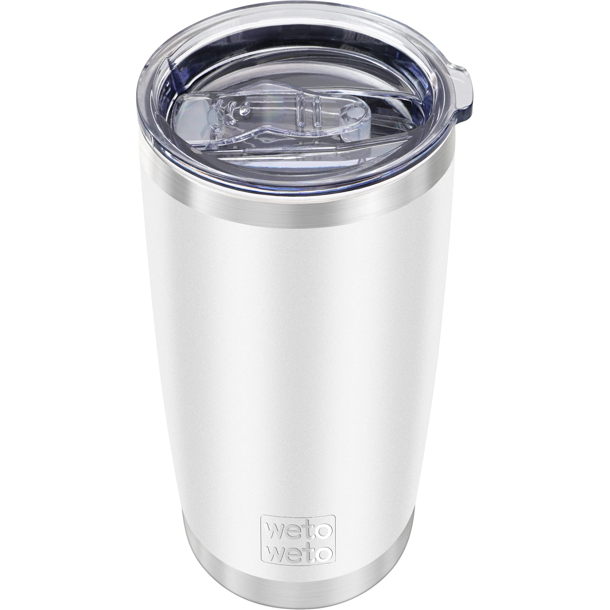 Photo 1 of WETOWETO 20oz Insulated Stainless Steel Tumbler, Double Wall Vacuum Leak-proof Travel Coffee Mug, Powder Coated Water Cup (White, 1 Pack)