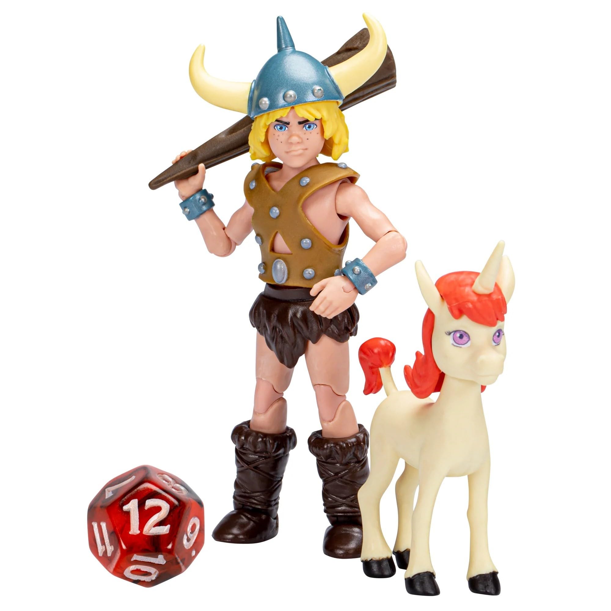Photo 1 of Dungeons & Dragons Cartoon Classics 6-Inch-Scale Bobby & Uni 2-Pack Action Figures, D&D 80s Cartoon, Includes d12 from Exclusive D&D Dice Set
