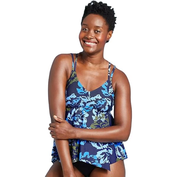 Ulla Popken TANKINI KREISE SOFTCUPS TRÄGER VERSTELLBAR - Costume Da Bagno Marine Up181l086 K11