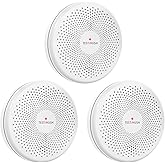 3 Pack Combination Smoke and Carbon Monoxide Detector Alarm, HATHEPHS 10-Year Battery Dual Sensor Fire & CO Alarm with Large Test/Silence Button, Adhesive & Screws Included