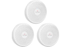 3 Pack Combination Smoke and Carbon Monoxide Detector Alarm, HATHEPHS 10-Year Battery Dual Sensor Fire & CO Alarm with Large Test/Silence Button, Adhesive & Screws Included