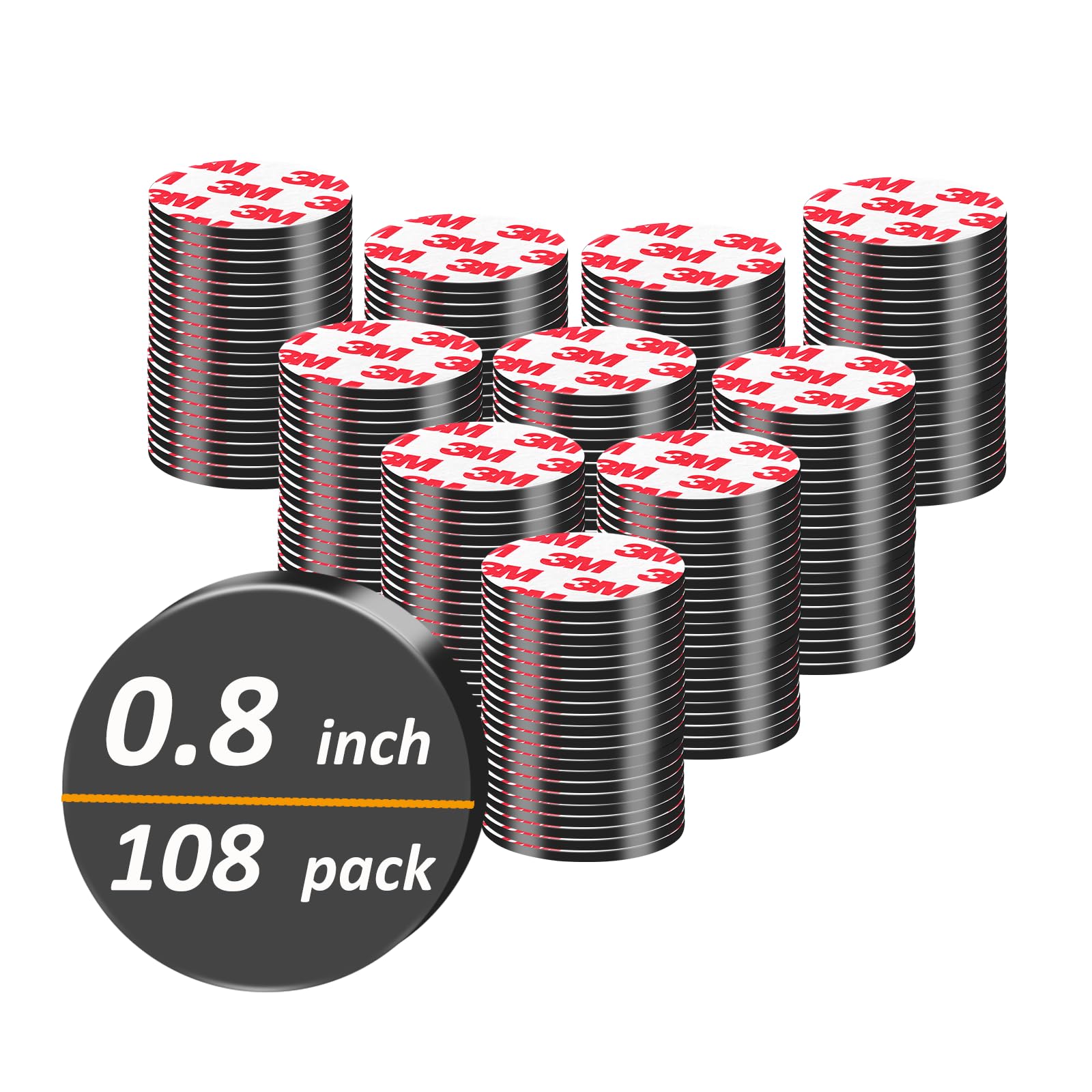 Photo 1 of 108 Pack, Magnets Dots with Adhesive, Pre-Cut Small Flexible Round Magnetic Tapes for DIY Crafts Magnets Fridge (0.8"x0.8"x0.08"-108 Pcs)