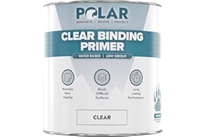 POLAR SPECIALIST COATINGS Polar Clear Binding Primer - 33 Fl Oz - High-Adhesion Primer for Drywall, Plaster, Cement, Stucco & Wood - Interior & Exterior Clear Base Coat & Paint Prep