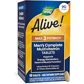 Nature's Way Alive! Men&rsquo;s Max3 Potency Daily Multivitamin, 90 Tablets | High Potency Multivitamin for Men with B-Vitamins for Cellular Energy*, Supports Heart, Muscle and Eye Health*
