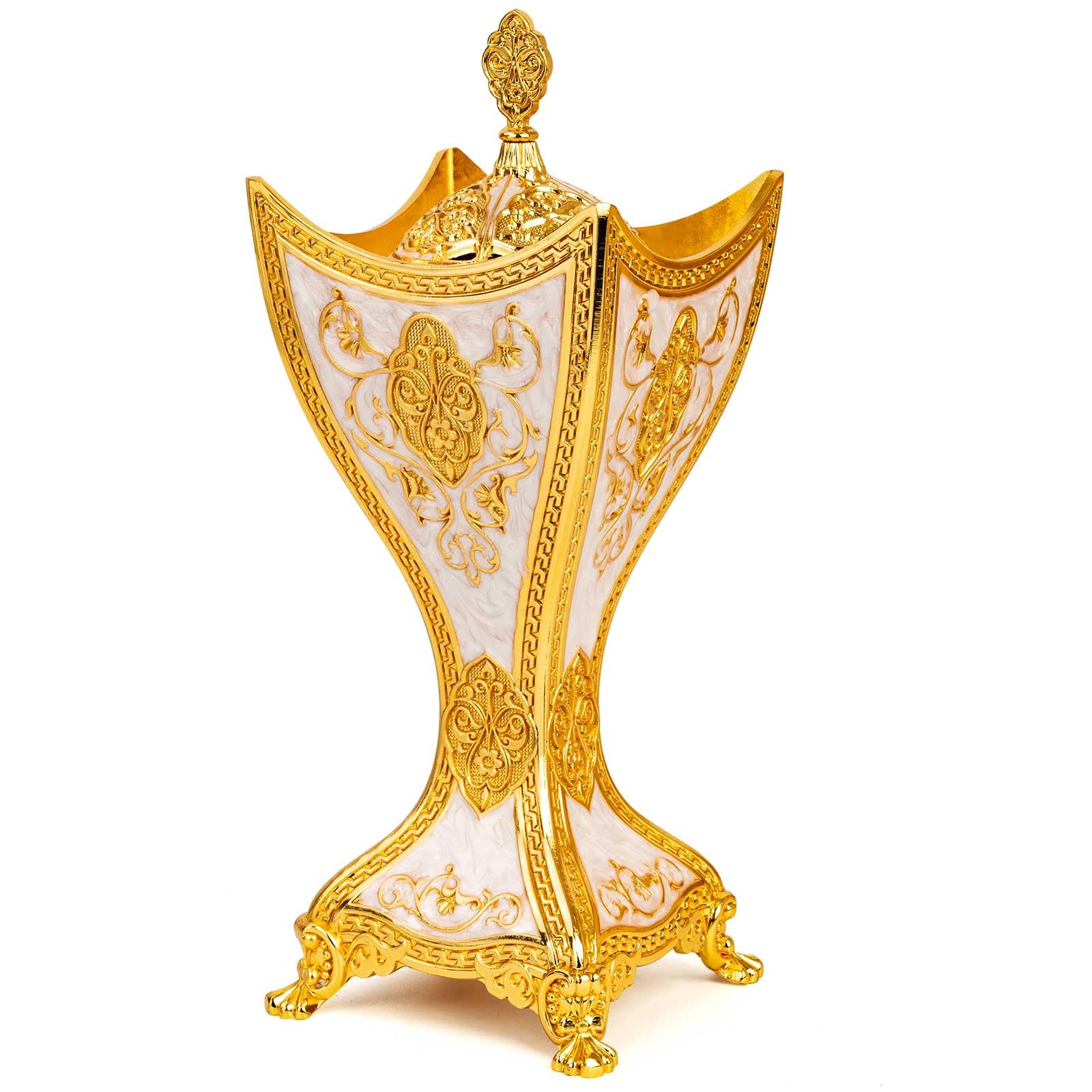 Photo 1 of Bakhoor Incense Burner, 11Inches Charcoal Incense Burner - for Yoga, Spa Aromatherapy, Office & Home Decor, Trophy Shape (Gold)