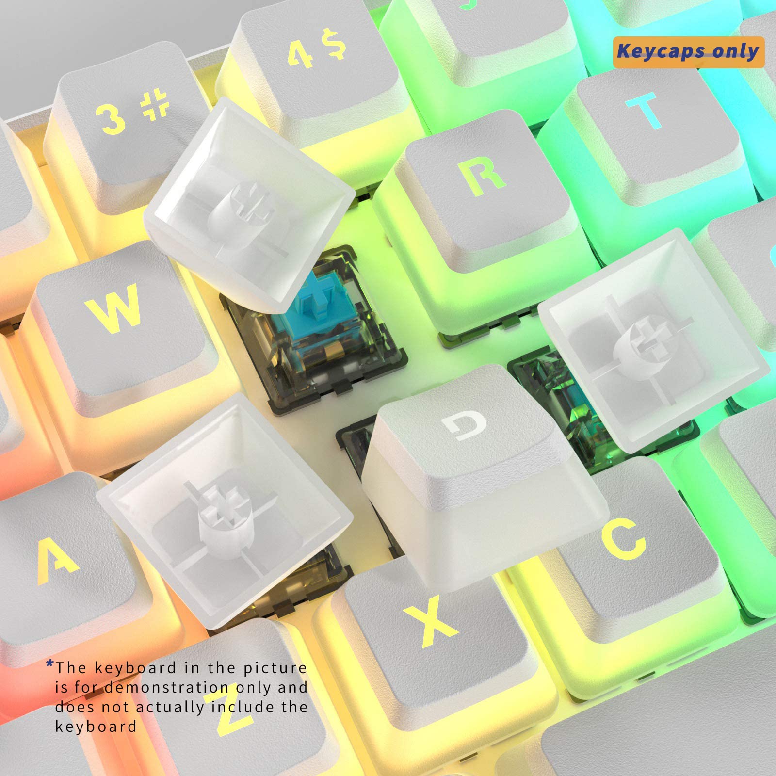 Mua Black PBT Double Shot Pudding Keycaps, 108 Keys Mechanical Keycaps ...