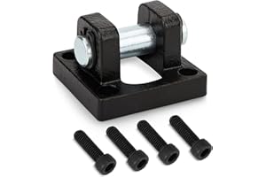 Baomain Foot Flange Mount Bracket, CB-32 Double-Ear Type for 32mm Bore SC Series Pneumatic Air Cylinders, with 4 Mounting Screws