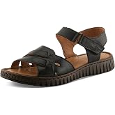 Spring Step NOCHELLA Women's Soft Leather Sandals - Hook and Loop Closure, All-Day Comfort