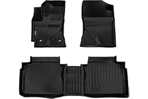 VIWIK Floor Mats for Toyota Corolla 2019 2018 2017 2016 2015 2014, Anti Slip 3D Floor Liners, TPE Waterproof Car Mats, Custom Fit All Weather Protection for 2014-2019 Corolla Sedan, Front & Rear