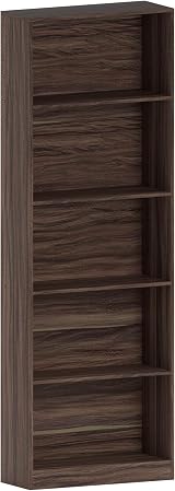 Vida Designs Cambridge 5 Tier Extra Large Bookcase Walnut Wood Shelving