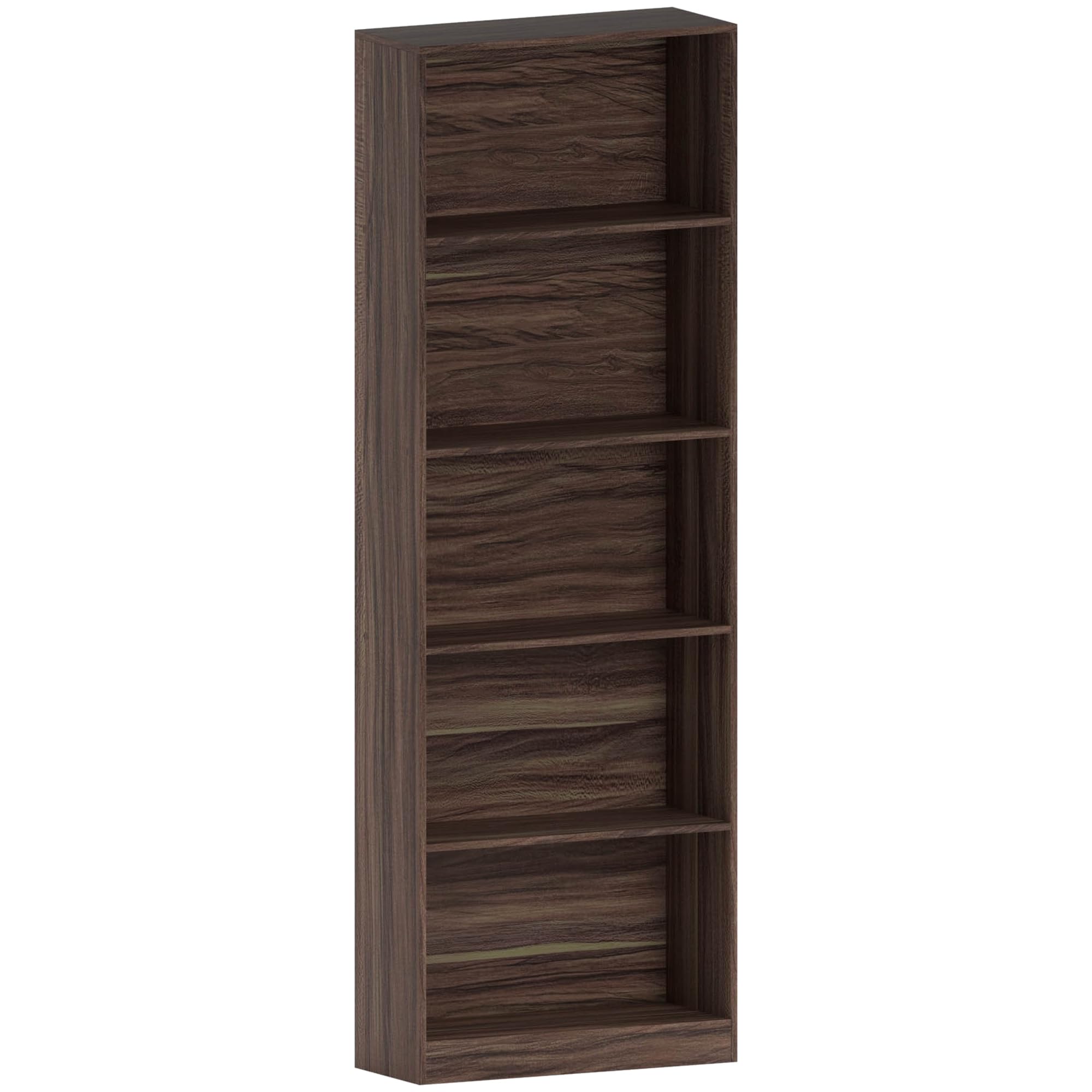 Vida Designs Cambridge 5 Tier Extra Large Bookcase, Walnut Wooden Shelving Display Storage Unit Office Living Room Furniture