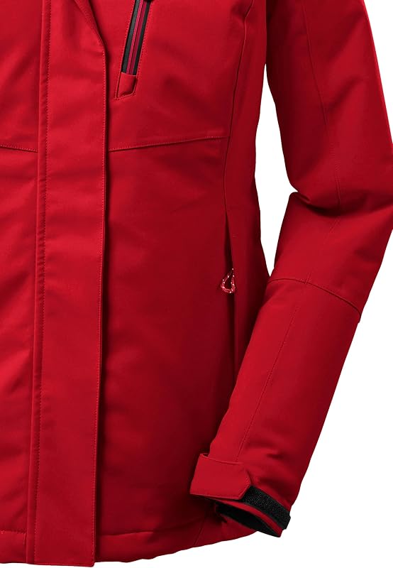 KOW 140 WMN Jckt Casaco de inverno com capuz destacável, vermelho, 44 para mulheres