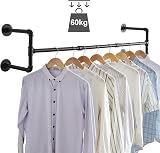 IBUYKE Wall Mounted Clothes Rail 127cm Industrial Pipe Rack Heavy Duty view 5