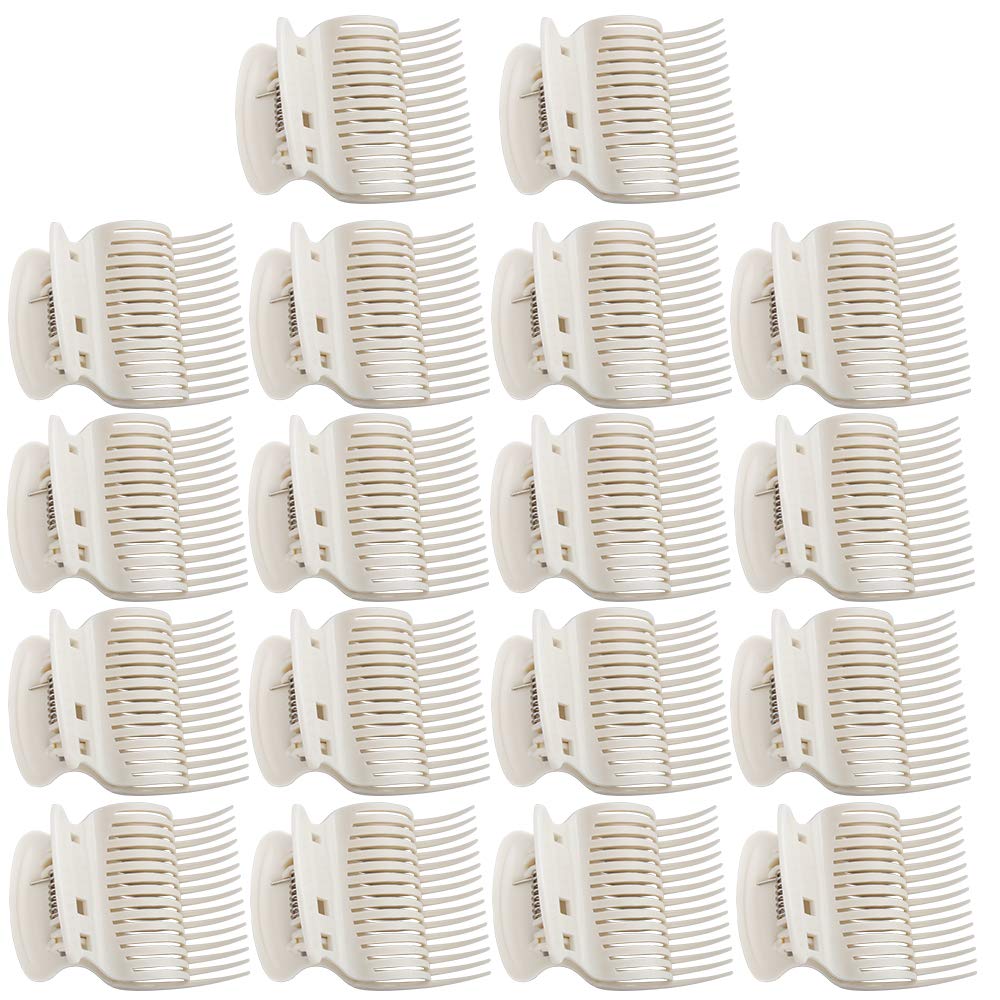Photo 1 of ****SET OF 12****Aniann 18 Pieces Hot Roller Clips Plastic Hair Curler Claw Clips Replacement for Small, Medium, Large and Jumbo Hair Rollers (White)