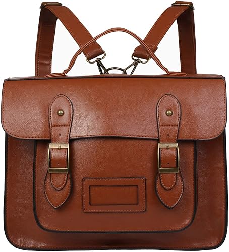 Amazon エンジェルムーン リュック レディース サッチェルリュック スクールバッグ おしゃれ 通学 カジュアル 横型 Puレザー ファッショニスタ 女子力 女子度 キュート フェミニン かわいい 普段使い リュックサック 女子 バックパック ブラウン Angelmoon