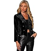 Allegra K Velvet Blazer Jacket for Women's Notch Lapel Open Front Long Sleeve Party Cocktail Velour Sports Coat