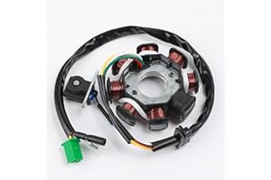 Minho DC 8-Poles Magneto Stator in Copper Material Come with Pick-up Stator Trigger Compatible with Chinese GY6 4-Stroke 152QMI 157QMJ 150cc Engine Scooter Moped Go Kart Jonway Tank JMstar,DC Tape