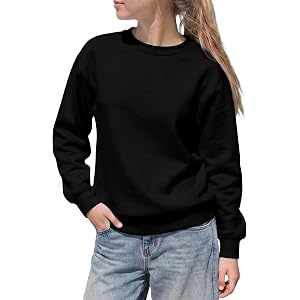 GIVON Women's Regular Fit Crewneck Sweatshirt Cotton 100% Soft French Terry Fabric Trendy Casual Basic Relaxed Tops