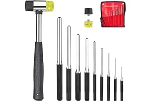 Feyachi Roll Pin Punch Set with Storage Pouch, 9 Piece Steel Removal Tool Kit