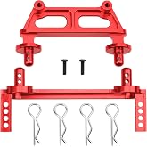 ShareGoo Metal Front &amp; Rear Body Mounts Body Posts Compatible with Hyper Go H16BM H16DR H16 MJX 16207 16208 16209 16210 1/16 RC Car Upgrade Parts (Red)