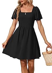 OFEEFAN Plus Size Dresses for Women Black Summer