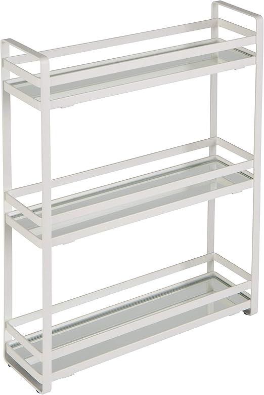 Amazon Com Home Details 3 Tier Slim Flat Wired Rails Vanity Tray Silver Home Kitchen