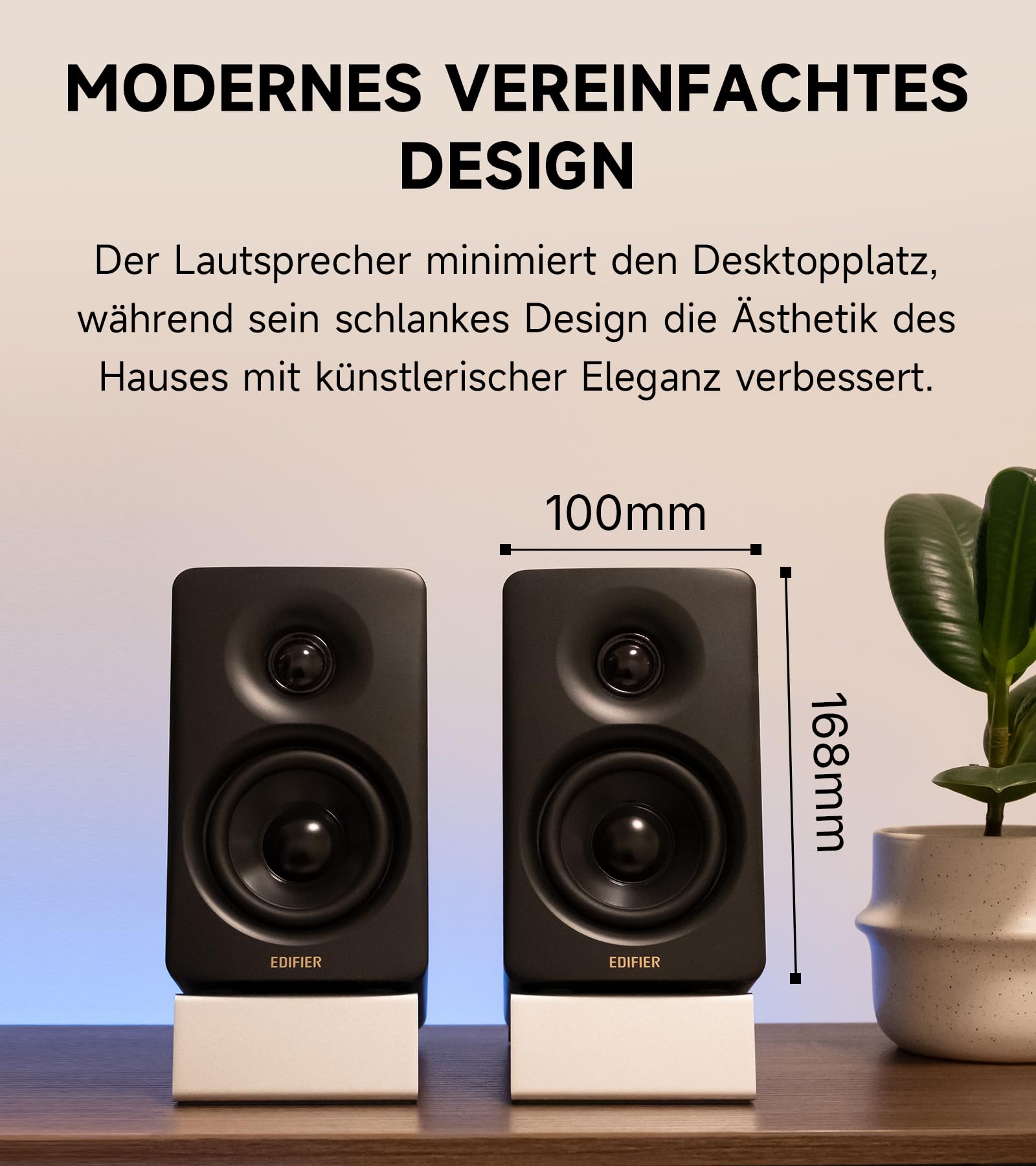 Edifier M60 Multimedia-Lautsprecher Bluetooth 5.3, 66W RMS, Hi-Res Audio & Hi-Res Wireless Audio, LDAC, 3" Mittelbass & 1" Hochtöner, USB-C & Aux-Eingänge, Kompakter Desktop Lautsprecher - Schwarz 5