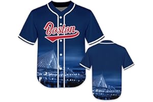 FANS4US Kids Baseball City Night Skyline Jersey Shirt Printing Apparel for Boy Girl Fans Uniform Gifts Toddler 4-7 Youth 8-20 Years
