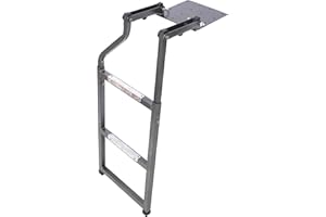 Ochine Pickup Truck Tailgate Ladder, Universal Fit Tailgate Ladder Rack, Stainless Steel Self Drilling Hex Screws for Easy Install, Aluminum Step Grip Plates and Sturdy Rubber Ladder Feet