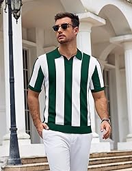 COOFANDY Polo Shirts for Men Casual V Neck Ribbed