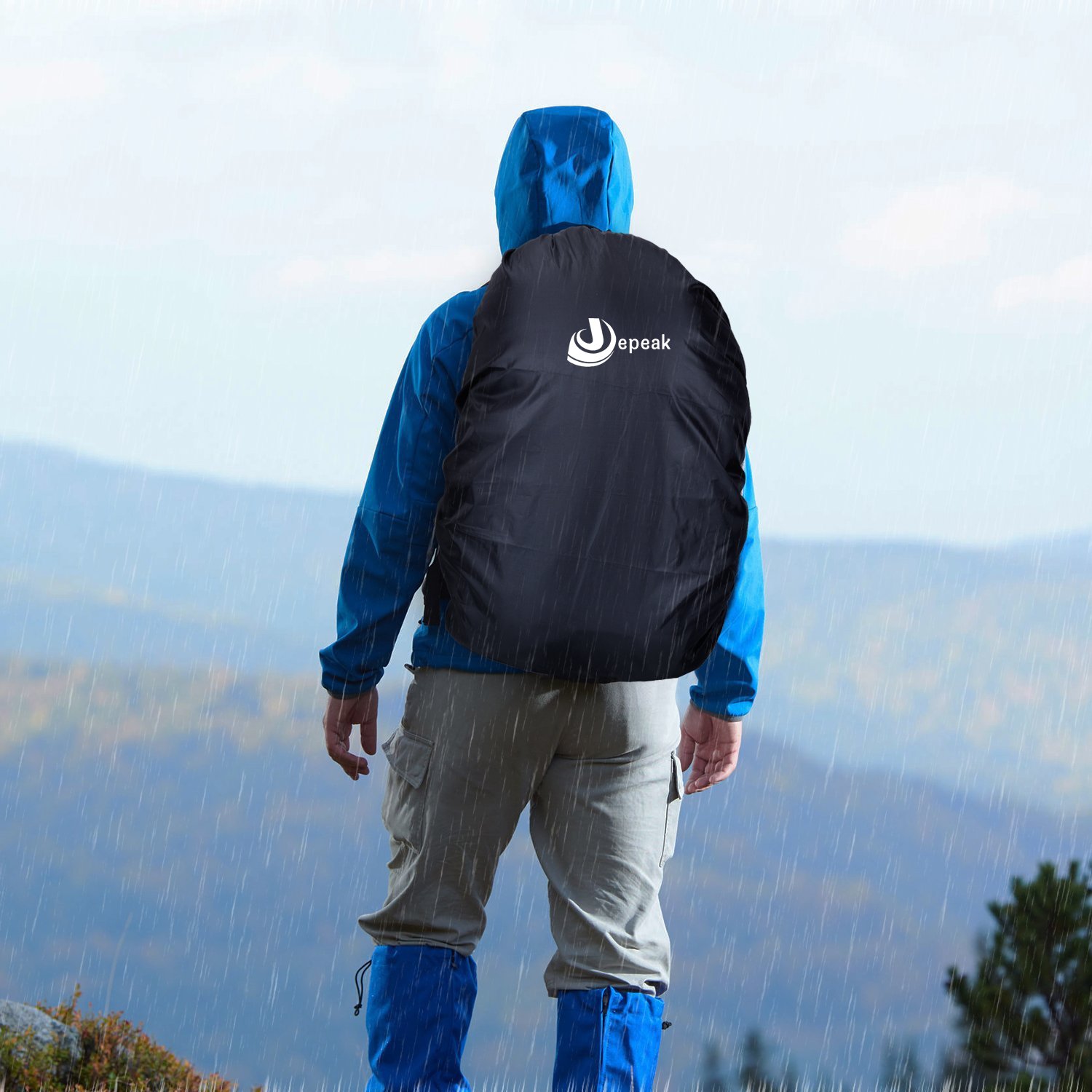 Waterproof Backpack Rain Cover, Elastic Adjustable, 30L40L Pack Cover