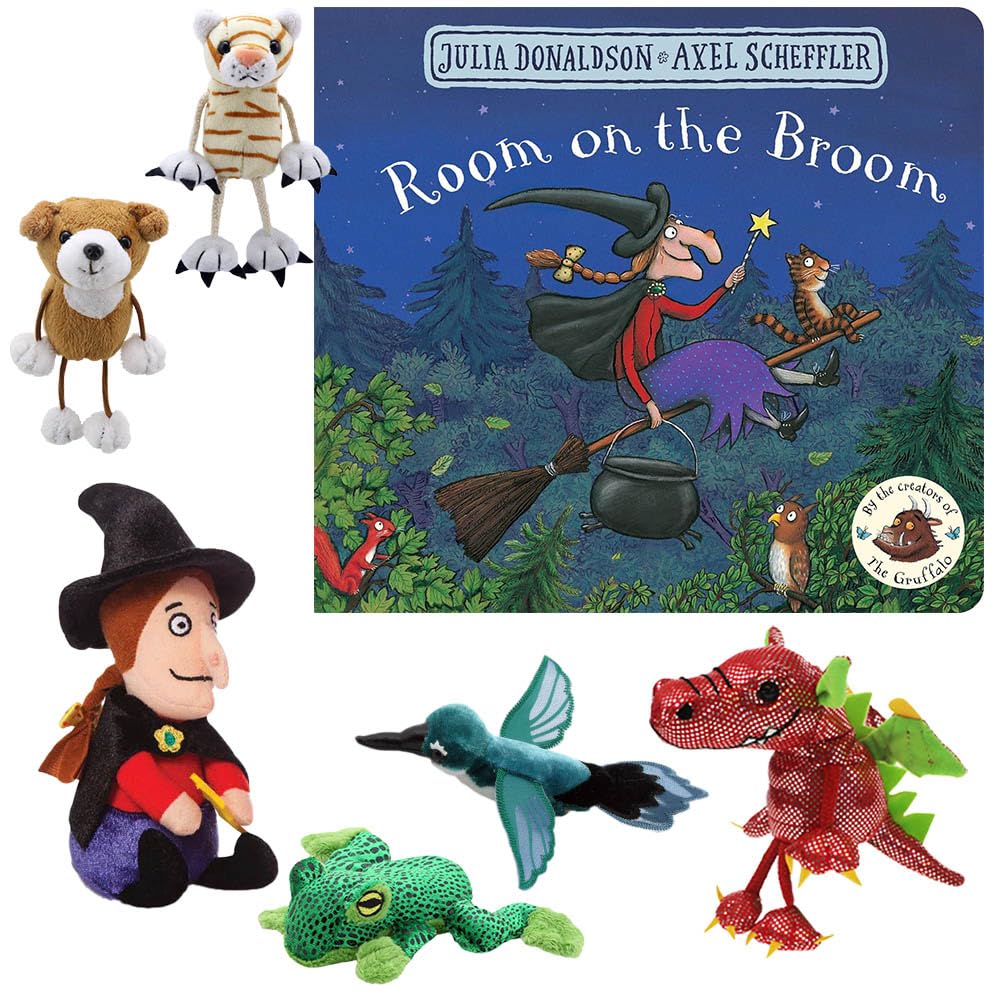 Room on the Broom by Julia Donaldson - Book and Puppet/Soft Toy set (Book Set with Official Witch Soft Toy)