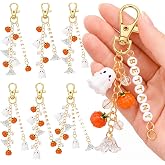 Kenning 581pcs Halloween Ghost Charms Keychain Making Kit DIY | Halloween Charms Jewelry Making, Halloween Crafts for Adults, Bag Charms Kit, Cute Ghost Keychain, Fall Keychain Kit Easy DIY