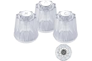 GCBCRIT Shower Knobs 3 Piece Replacement Compatible with Price Pfister Windsor Tub and Shower Faucets,Shower Faucet Handle Replacement,3 Pieces Hot Cold and Diverter Shower Handles Replacement (Clear Acrylic)