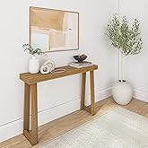 Plank+Beam Solid Wood Console Table, 46 Inch, Sofa Table, Narrow Entryway Table for Hallway, Behind The Couch, Living Room, Foyer, Easy Assembly, Pecan