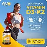 EVO NUTRITION Vitamin D3 4000iu & K2 MK7 100ug 400 Tablets UK Made view 4
