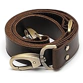 MayaCraft Full Grain Leather Replacement Strap for Handbags, Purses, Crossbody Bags, & Laptop Cases | Adjustable Shoulder Strap with Swivel Clasps | Dark Brown, 1.2 in. Wide