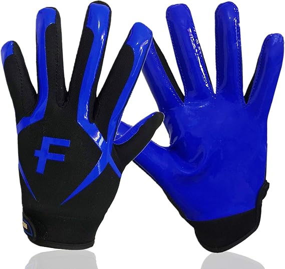 FINGER TEN American Football Gloves Youth Kids Ultra Tack Sticky NonSlip Palm Receivers, Rugby