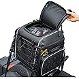 KEMIMOTO Motorcycle Sissy Bar Bag Travel Luggage Helmet Tail Bag 40L for Softail Sportster Dyna Road King Road Glide Street Glide Waterproof with Sissy Bar Straps