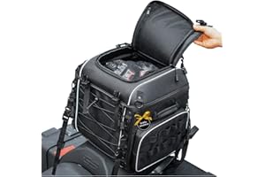 KEMIMOTO Motorcycle Tail Bag with Insulated Cooler Pocket, 40L Waterproof Rear Seat Luggage for Touring & Camping, Universal 