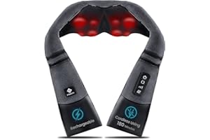 Etekcity FSA Eligible Cordless Neck Massager with Heat for Pain Relief Deep Tissue, FSA Wearables, Rechargeable Shiatsu Back Shoulder Massage Tool, Best Gift for Mother, Father, HSA Items