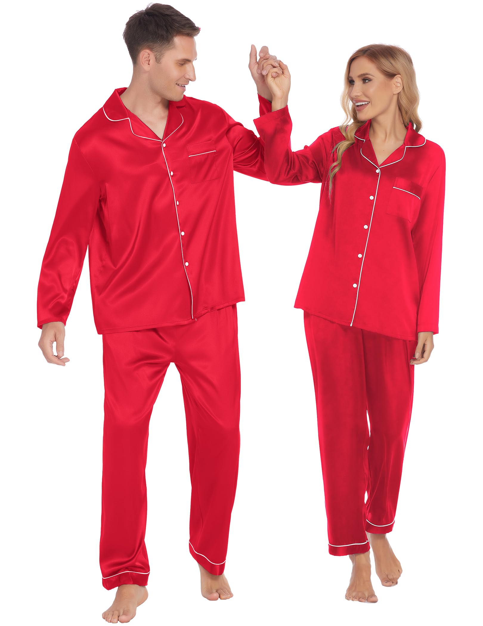 Couples Silky Satin Pajamas